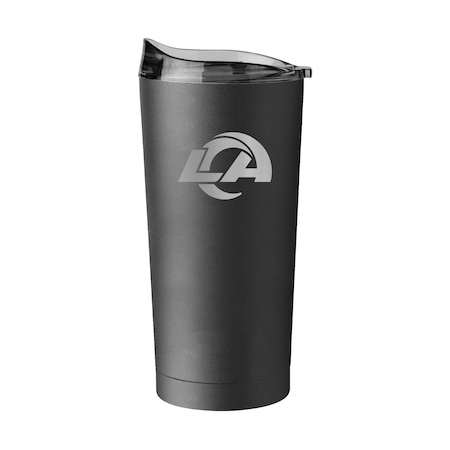 Logo Brands LA Rams 20oz Etch Black Powder Coat Tumbler 629-S20PT-BLK-9
